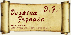 Despina Fržović vizit kartica